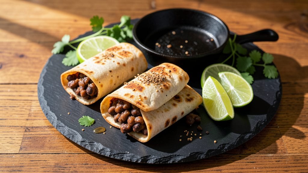 Black Bean Roll-Ups Max And Erma's Recipe: Crunchy Tortilla Wraps With Creamy Spiced Filling