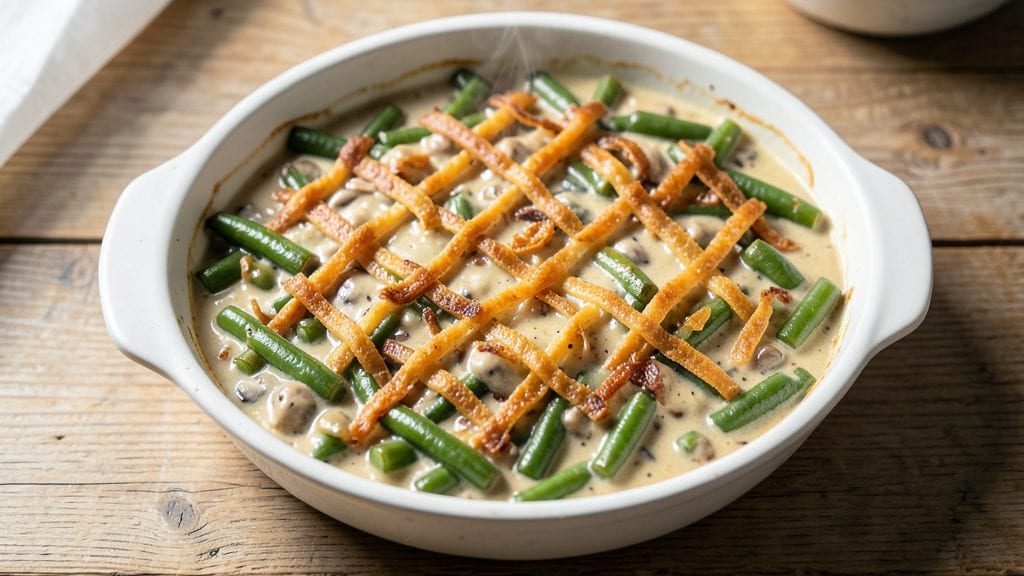 Campbell's Cream of Mushroom Soup Green Bean Casserole Recipe: Crispy Top, Creamy Layers, One-Pan Magic